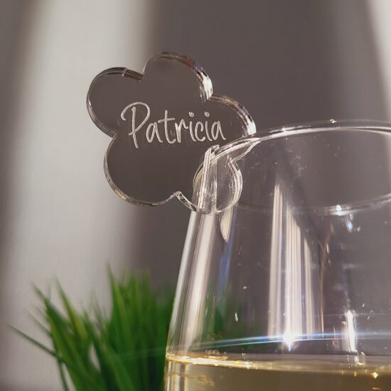 Personalizēts dekors glāzei Puķe